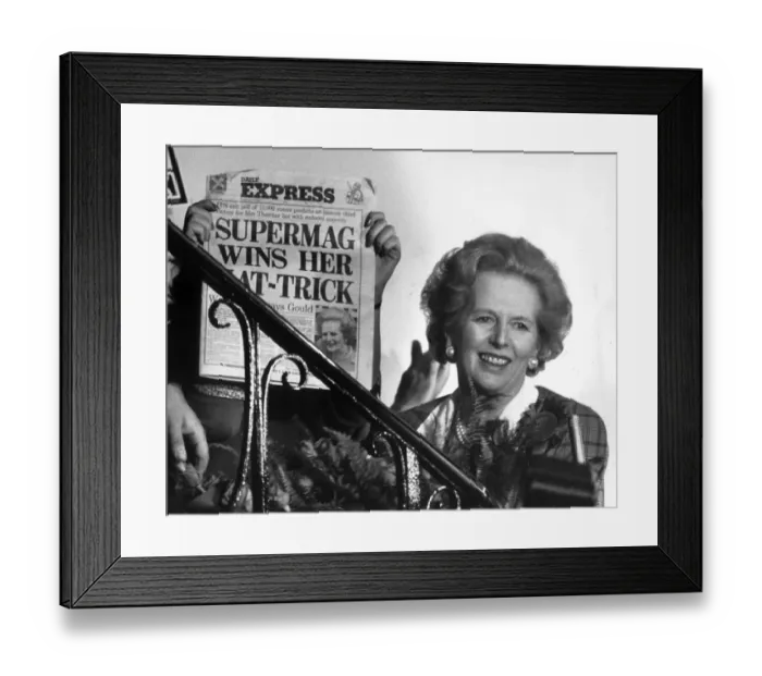 Framed Print : MARGARET THATCHER CELEBRATES HER THIRD GENERAL ELECTION WIN AT CONSERVATIVE CENTRAL Framed Print : MARGARET THATCHER CELEBRATES HER THIRD GENERAL ELECTION WIN AT CONSERVATIVE CENTRAL