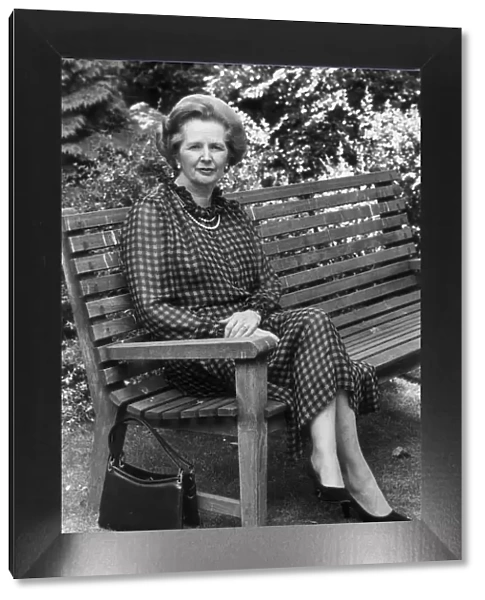 MARGARET THATCHER SITS IN THE GARDEN OF 10 DOWNING STREET - 1ST AUGUST 1984