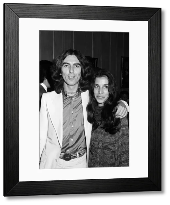 Framed Print : George Harrison and his girlfriend Olivia. 18th November 1976