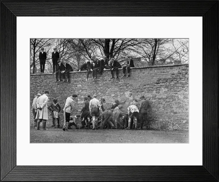 Framed Print : The Wall Game played at Eton College. Near Windsor in Berkshire. 26th November 1966