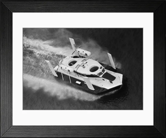 Framed Print : The Vickers Hovercraft has a trial run between Moreton, Wallasey, and Rhyl, North Wales