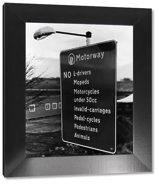 Motorway Signage, on the A59, the new Preston By-pass, the UKs first motorway