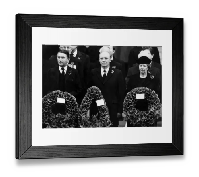 Framed Print : Neil Kinnock with Margaret Thatcher and David Steel at Remembrance Day service Framed Print : Neil Kinnock with Margaret Thatcher and David Steel at Remembrance Day service