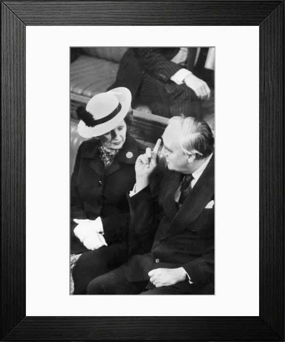 Framed Print : Margaret Thatcher with William Whitelaw on front bench in House of Commons - November