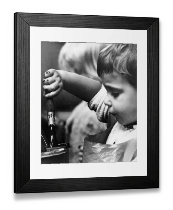 Framed Print : Nursery Child, Janine Shales, playing, October 1978 Framed Print : Nursery Child, Janine Shales, playing, October 1978