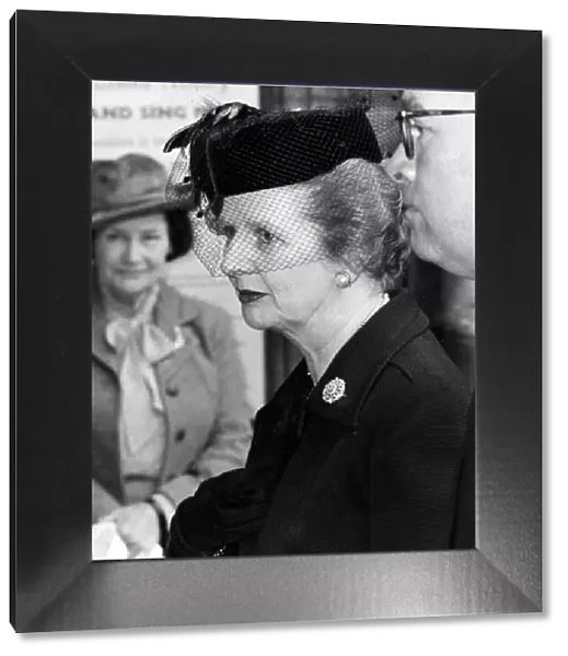 Margaret Thatcher at memorial service for Lord Boyd at Westminster Abbey