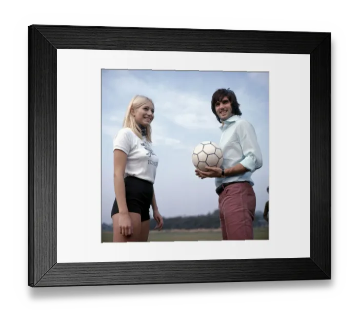 Framed Print : Manchester United footballer George Best with fiancee Eva Haraldsted