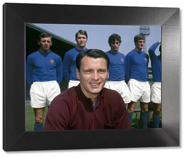 Ipswich Town football manager Bobby Robson at Portman Road with his team July 1969