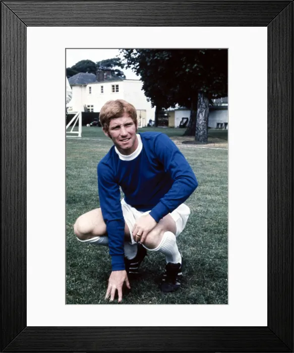 Framed Print : Everton footballer Alan Ball poses in pre season training July 1969 Framed Print : Everton footballer Alan Ball poses in pre season training July 1969