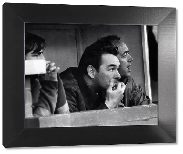 New manager of Brighton and Hove Albion Brian Clough, watches nervously from the dugout