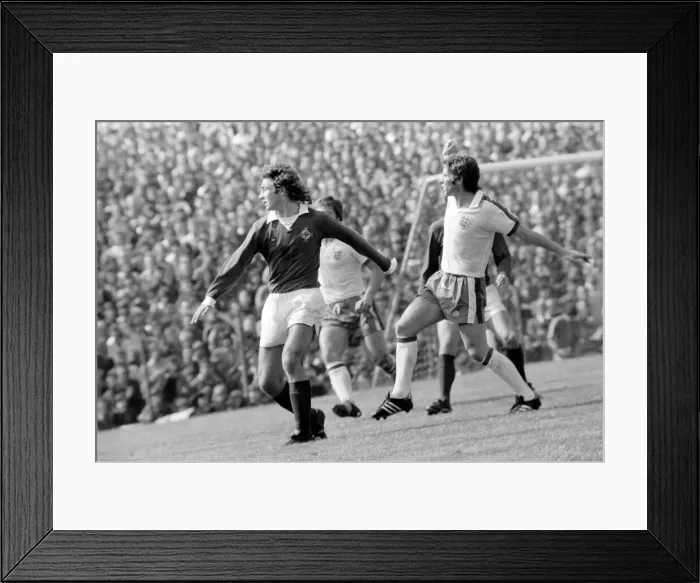 Framed Print : Home International match at Windsor Park. Northern Ireland 0 v England 0 Martin O Framed Print : Home International match at Windsor Park. Northern Ireland 0 v England 0 Martin O