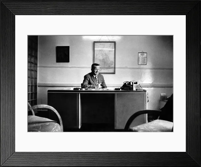Framed Print : New manager for Manchester City, George Poyser. June 1963 P007347 Framed Print : New manager for Manchester City, George Poyser. June 1963 P007347