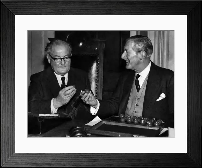 Framed Print : David Wiseman (left). Chairman cup committee and Arthur Drewry, Chairman F. A Framed Print : David Wiseman (left). Chairman cup committee and Arthur Drewry, Chairman F. A