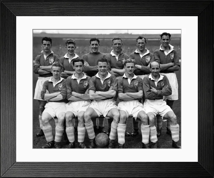 Framed Print : Queen of the South FC. Back row right to left: Hamilton, James, Aird, Henderson Framed Print : Queen of the South FC. Back row right to left: Hamilton, James, Aird, Henderson