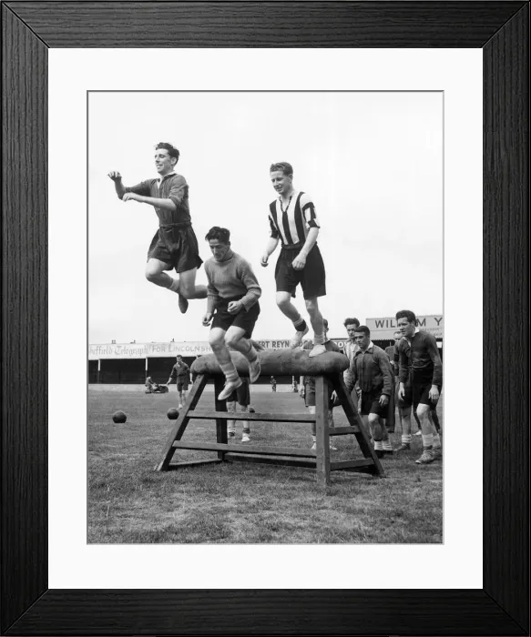Framed Print : Lincoln City Players in Training. c. 1954 Framed Print : Lincoln City Players in Training. c. 1954
