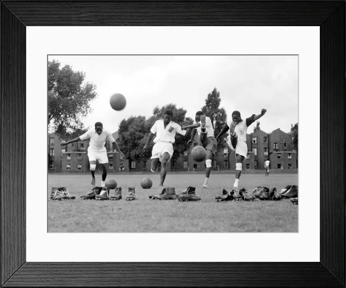 Framed Print : Uganda football team in training at Paddington recreation ground. 24th August 1956