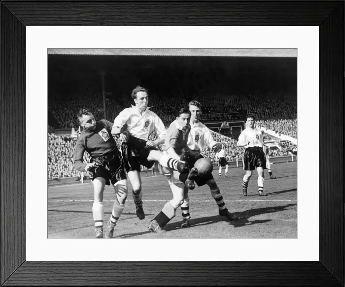 Framed Print : F. A Cup Final 1953. Blackpool 4 v. Bolton 3. Action from the game. 2nd May 1953 Framed Print : F. A Cup Final 1953. Blackpool 4 v. Bolton 3. Action from the game. 2nd May 1953