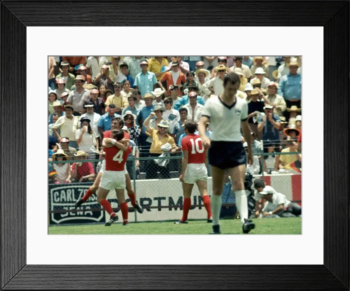 Framed Print : World Cup Quarter Final match in Leon, Mexico England 2 v West Germany 3 after Framed Print : World Cup Quarter Final match in Leon, Mexico England 2 v West Germany 3 after