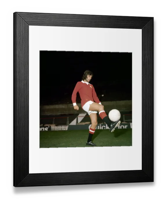 Framed Print : Manchester United footballer George Best at Old Trafford July 1972 Framed Print : Manchester United footballer George Best at Old Trafford July 1972
