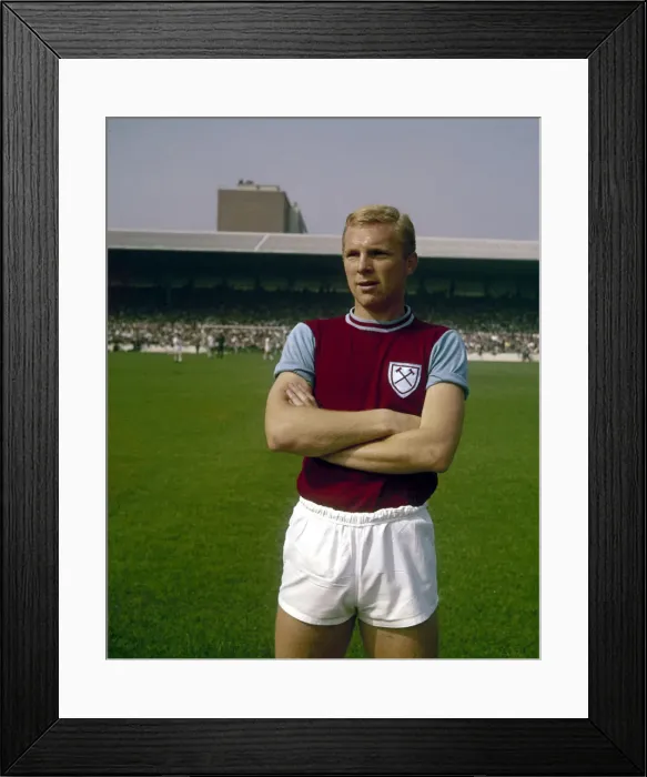 Framed Print : Bobby Moore of West Ham United at Upton Park before the league division one match against