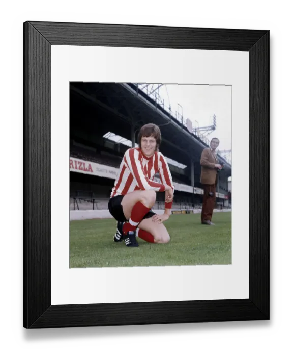 Framed Print : Southampton footballer Mick Channon at the Dell football ground August 1970 Framed Print : Southampton footballer Mick Channon at the Dell football ground August 1970