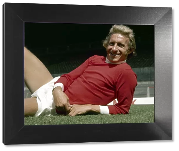 Manchester United footballer Denis Law in training July 1971