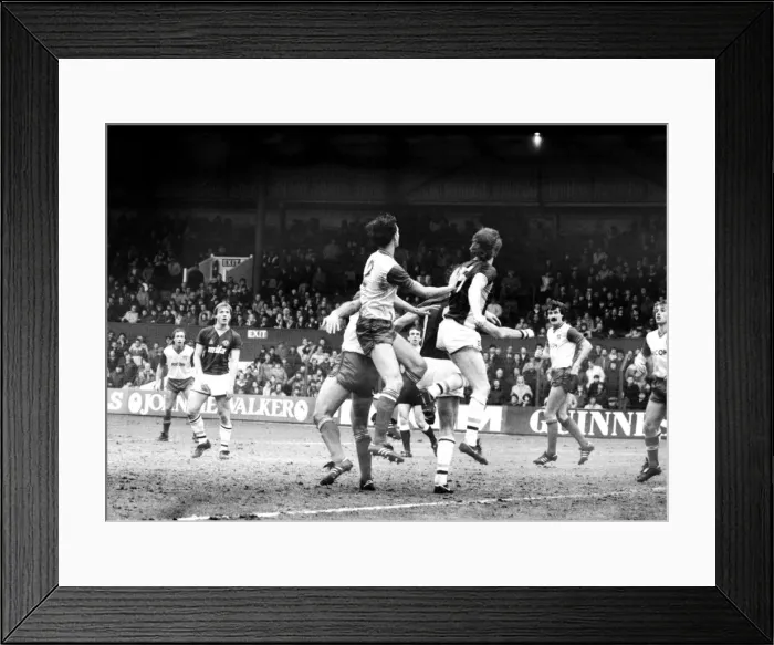 Framed Print : Stoke v. Aston Villa. March 1984 MF14-21-013 The final score was a one nil Framed Print : Stoke v. Aston Villa. March 1984 MF14-21-013 The final score was a one nil