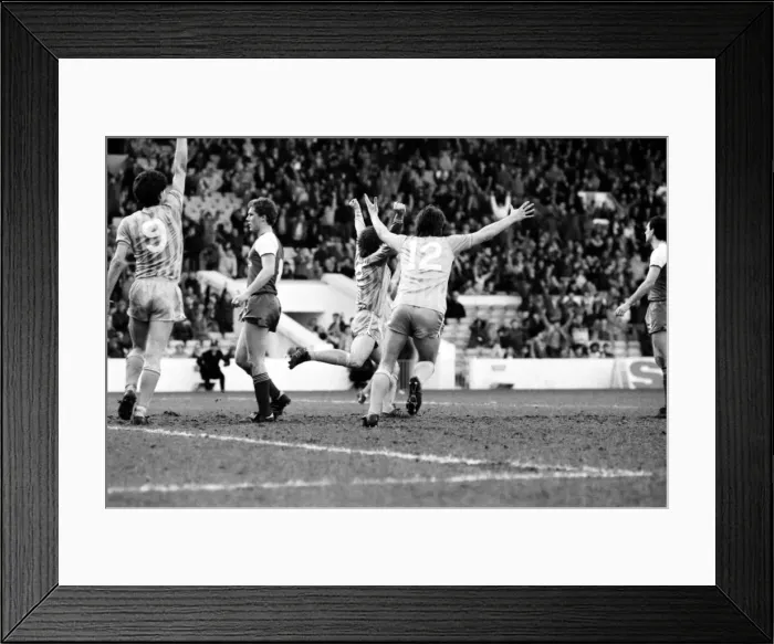 Framed Print : Manchester City v. Shrewsbury. March 1984 MF14-18-038 The final score was a one nil