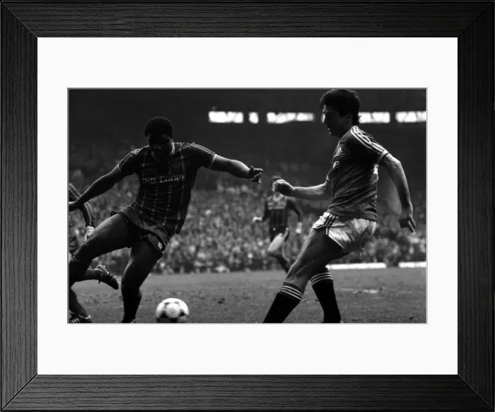 Framed Print : Manchester United v. Leicester City. March 1984 MF14-20-052 The final score was a Framed Print : Manchester United v. Leicester City. March 1984 MF14-20-052 The final score was a