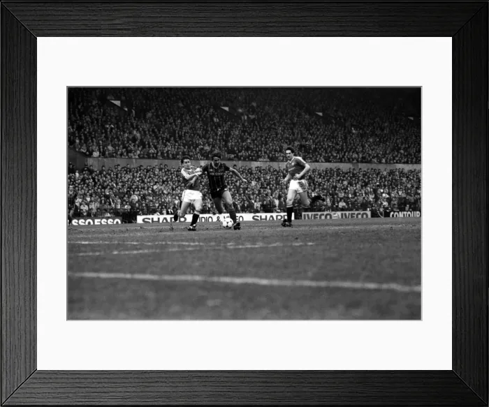 Framed Print : Manchester United v. Leicester City. March 1984 MF14-20-014 The final score was a Framed Print : Manchester United v. Leicester City. March 1984 MF14-20-014 The final score was a