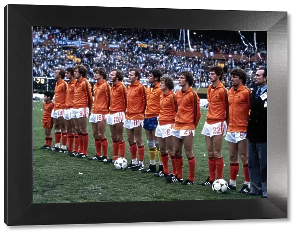 World Cup Final Holland v Argentina The Dutch team line up before the start of
