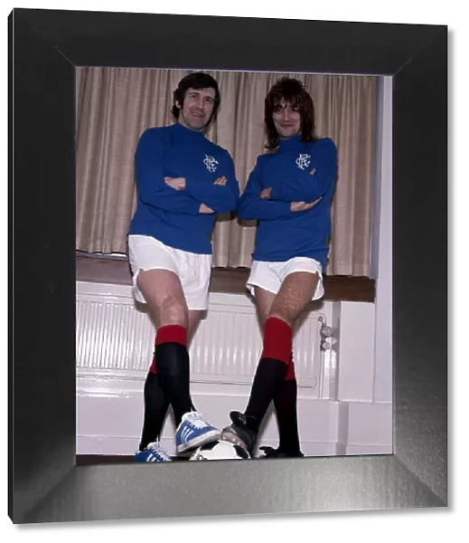 Glasgow Rangers FC captain John Greig (left) seen here with singer Rod Stewart