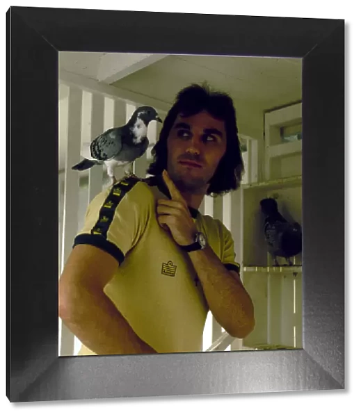 Gerry Francis QPR and England footballer seen here with his racing pigeons. October 1976