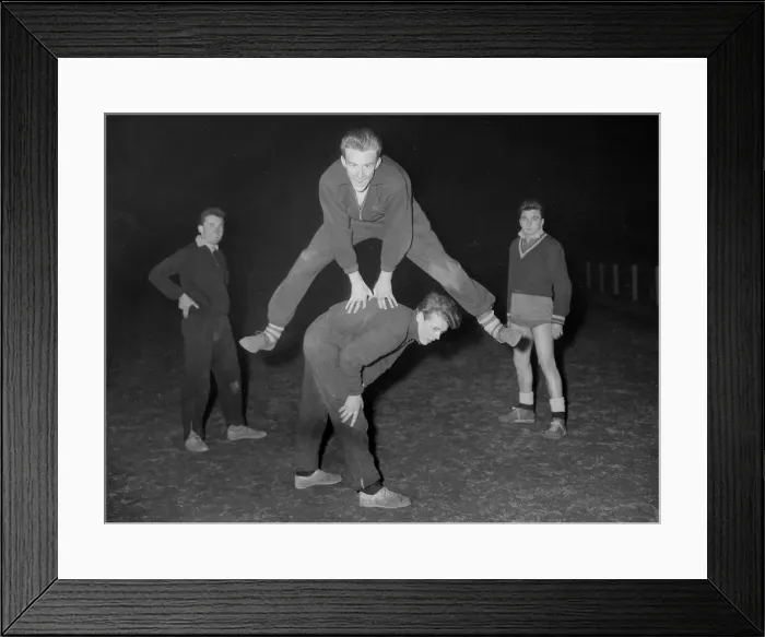Framed Print : Bexley Heath Colts players in training. March 1956 Framed Print : Bexley Heath Colts players in training. March 1956