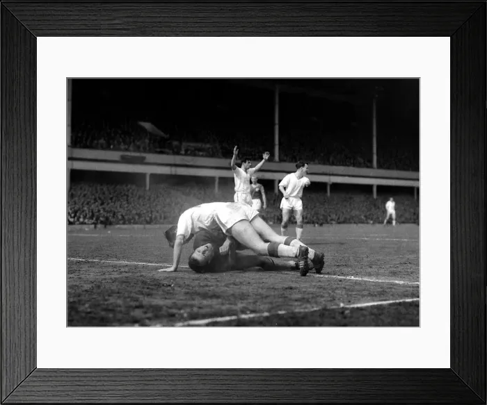 Framed Print : West Ham versus Manchester United Hammers keeper Rhodes feels the pressure of
