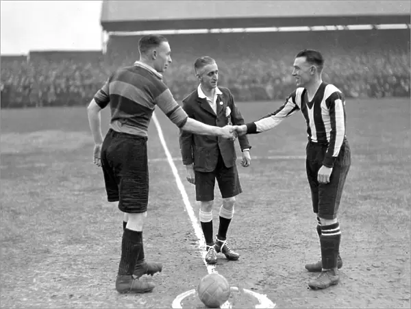 Southport v. Bradford. February 1931. McConnell of Southport shakes hands with Elwood of