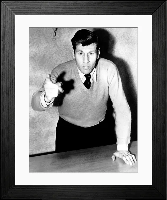 Framed Print : Sunderland and Newcastle footballer Len Shackleton November 1955 Framed Print : Sunderland and Newcastle footballer Len Shackleton November 1955