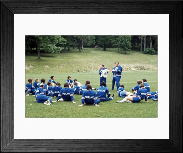 Framed Print : England manager Don Revie seen here taking a training session during the England football Framed Print : England manager Don Revie seen here taking a training session during the England football
