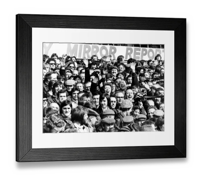 Framed Print : Newcastle United football fans enjoying themselves in 1977