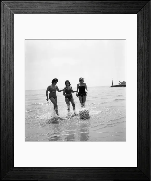 Framed Print : Bathing Girl: Glamour on the Clacton Beach: L. to R. Christine Reynolds, 18 Framed Print : Bathing Girl: Glamour on the Clacton Beach: L. to R. Christine Reynolds, 18