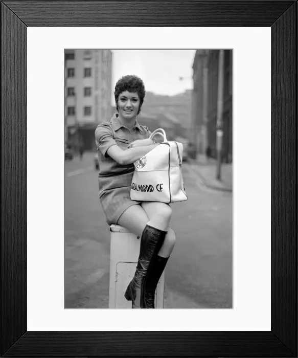 Framed Print : Pat Boland aged 20 of Eccles in a Cabaret XI plays a George Best XI in a charity game