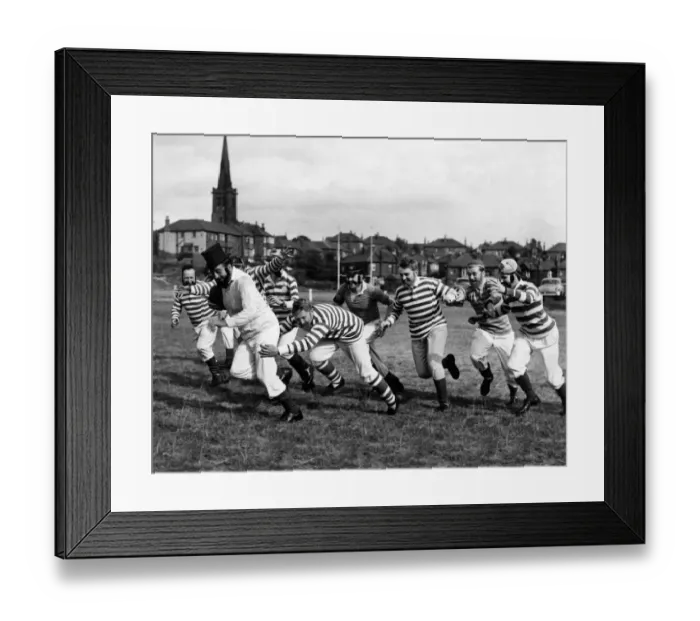 Framed Print : Manchester Football Club centenary match against The District