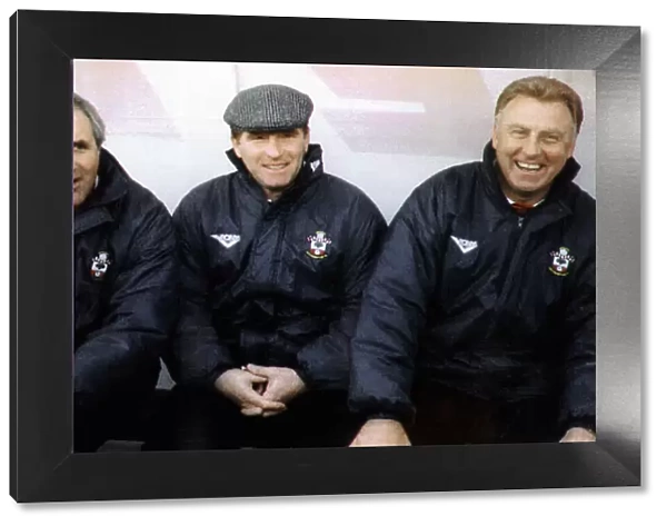 Southampton Manager Alan Ball in the dugout with assistants January 1994