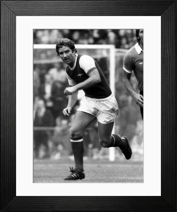Framed Print : Arsenals Alan Ball in action during the match against Manchester City at Highbury