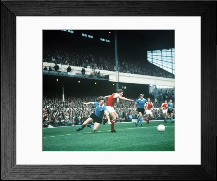 Framed Print : Arsenal v Manchester City football league match at Highbury Alan Ball in action for