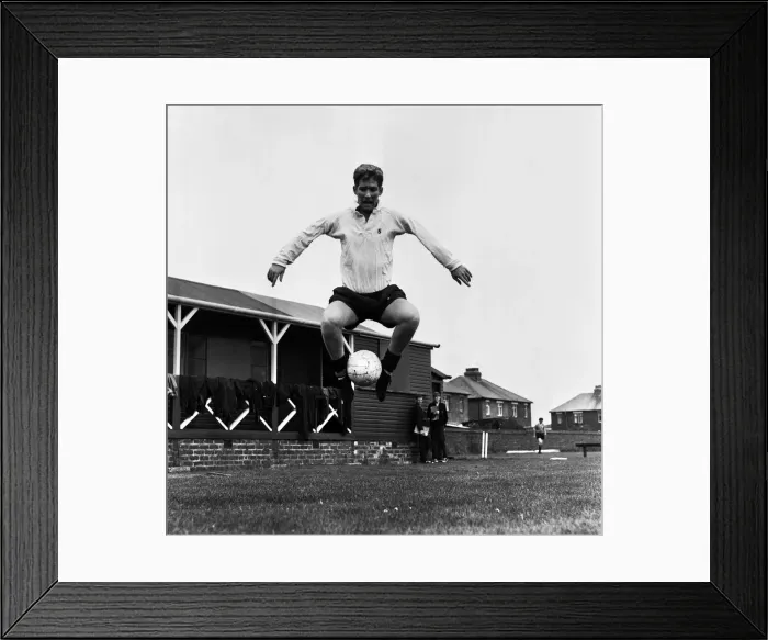 Framed Print : Blackpool and England footballer Alan Ball in training for the upcoming season Framed Print : Blackpool and England footballer Alan Ball in training for the upcoming season