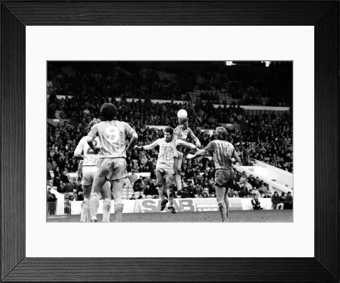 Framed Print : English League Division Two match at Maine Road. Manchester City 2 v Cardiff City 1
