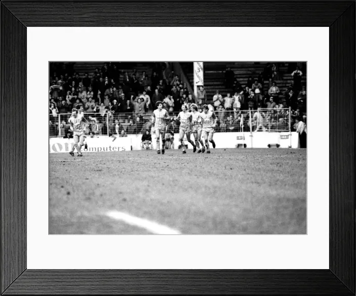 Framed Print : English League Division Two match at Maine Road. Manchester City 2 v Cardiff City 1 Framed Print : English League Division Two match at Maine Road. Manchester City 2 v Cardiff City 1
