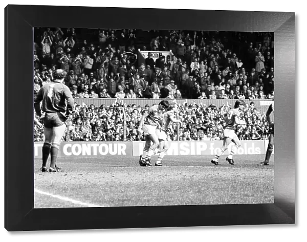 Stoke v. Everton. April 1985 MF21-51a-034 The final score was a two nil victory to