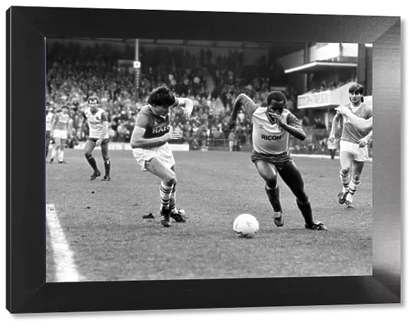 Stoke v. Everton. April 1985 MF21-51a-043 The final score was a two nil victory to